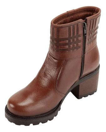 Imagem de Bota Pegada Feminina em Couro Cano Médio com Ziper Lateral Modelo 281311 Excelente Durabilidade, Maciez e Resistência, solado em PU tratorado