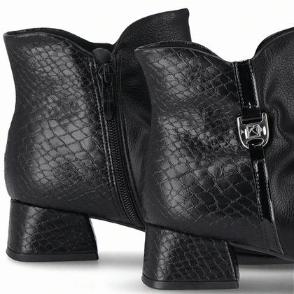 Imagem de Bota Piccadilly Cano Curto Salto Bloco Croco 160080