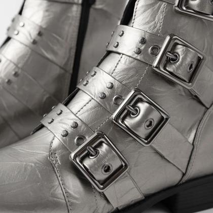 Imagem de Bota Piccadilly Leci Cano Curto Salto Baixo Pewter 653006