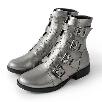 Imagem de Bota Piccadilly Leci Cano Curto Salto Baixo Pewter 653006