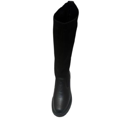 Imagem de Bota Preta Knit Cano Longo Com Elastico