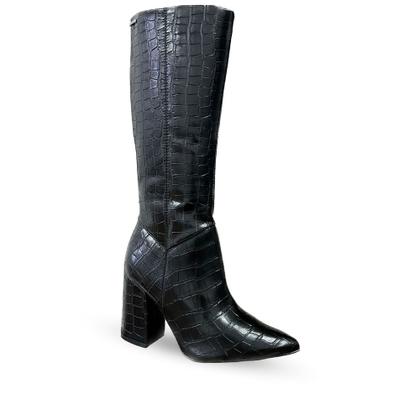 Imagem de Bota Preto Cano Longo Croco Via Uno