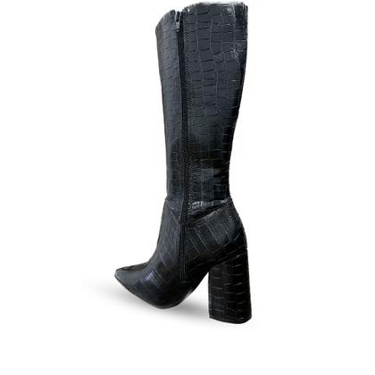 Imagem de Bota Preto Cano Longo Croco Via Uno