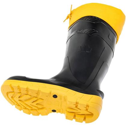 Imagem de Bota PVC Marluvas Forrada com Polaina Cano Longo nº 43, Preto/Amarelo