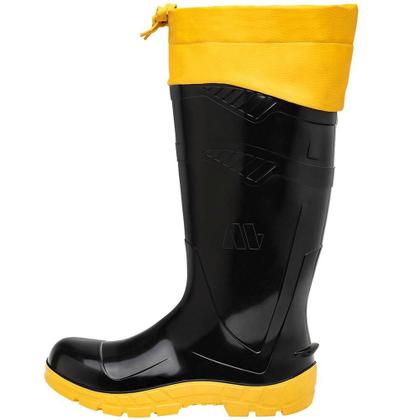 Imagem de Bota PVC Marluvas Forrada com Polaina Cano Longo nº 43, Preto/Amarelo