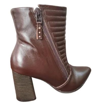 Imagem de Bota ramarim 68103 salto bloco bico fino confortavel 8 cm