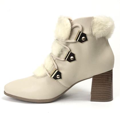 Imagem de Bota Ramarim Cano Curto Salto Bloco Com Pelos 2295103