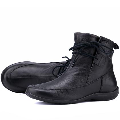 Imagem de Bota Rasteira Mr. Gutt Cano Curto de Couro Preto