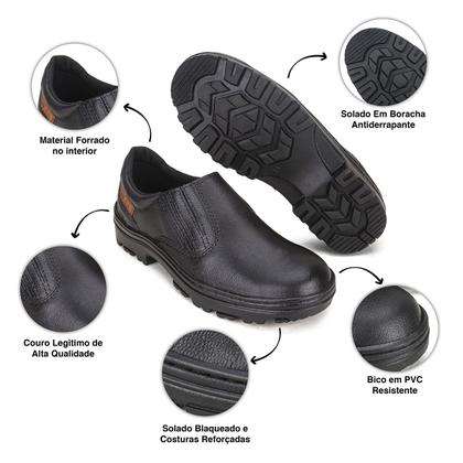 Imagem de Bota Sapato de segurança em couro confortável com C.A