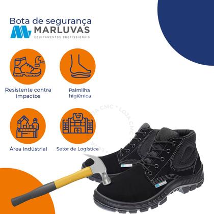 Imagem de Bota seguraça marluvas 50b26 cb nub-bp bico pvc marrom c/ ca