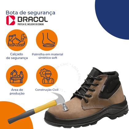 Imagem de Bota Segurança Amarrar Bracol Bae Bico Pvc Masculina Com C.a Titanium