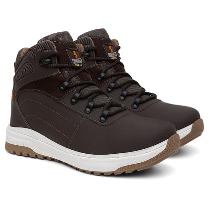 Imagem de Bota Shelga Urban Casual Couro Legítimo Emborrachado - Café