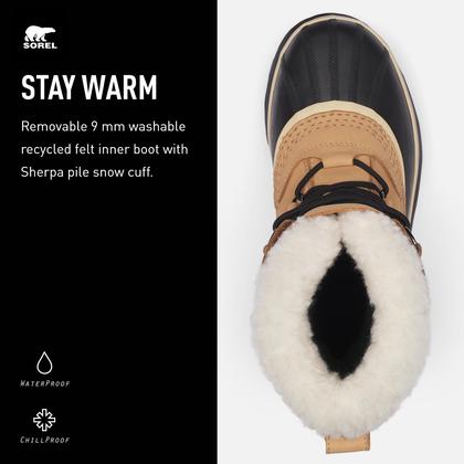 Imagem de Bota Sorel Caribou impermeável para mulheres Buff tamanho 7,5