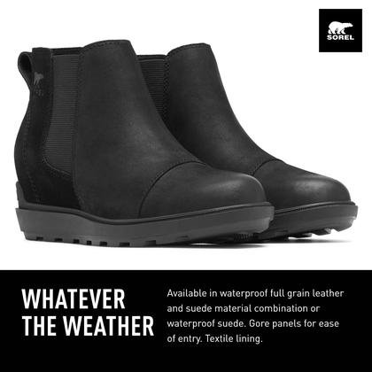 Imagem de Bota Sorel Evie II Chelsea feminina com sal marinho negro