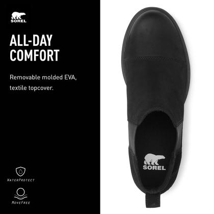 Imagem de Bota Sorel Evie II Chelsea feminina com sal marinho negro