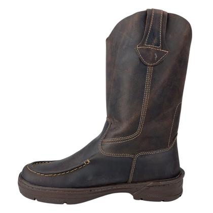 Imagem de Bota Tênis Masculina Original Classic 100% Couro Featherboot Bico Redondo Marrom Café Rodeio Country Cod:2909