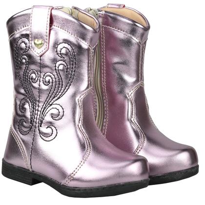 Imagem de Bota Texana Ana Castela Menina Feminina Infantil Confortável Saltinho Baixo Cano Longo Country