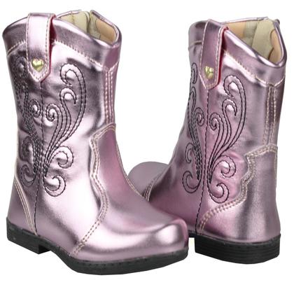 Imagem de Bota Texana Ana Castela Menina Feminina Infantil Confortável Saltinho Baixo Cano Longo Country