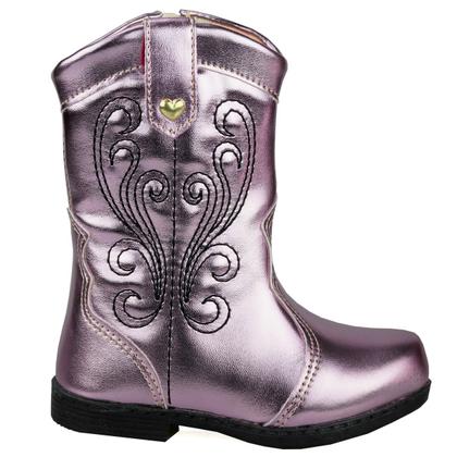 Imagem de Bota Texana Ana Castela Menina Feminina Infantil Confortável Saltinho Baixo Cano Longo Country