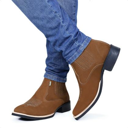 Imagem de Bota Texana Bico Quadrado Rodeio Montaria Cano Curto