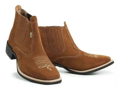 Imagem de Bota Texana Bico Quadrado Rodeio Montaria Cano Curto
