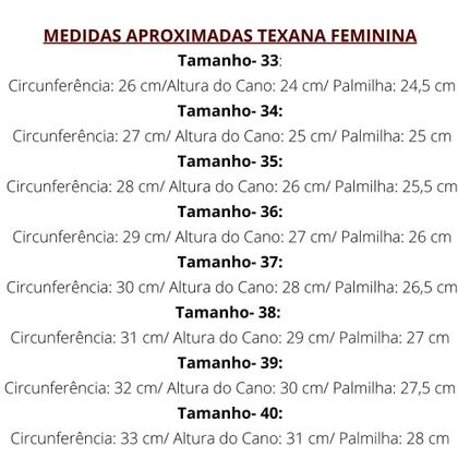 Imagem de Bota Texana Feminina Country Western Cano Longo Bordada Macia Confortável