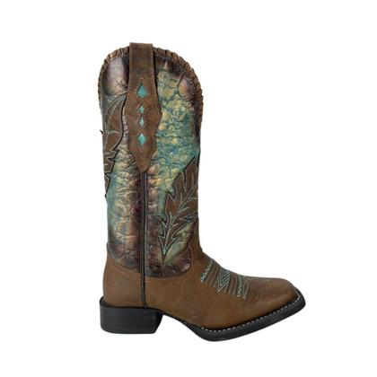 Imagem de Bota Texana Feminina Vimar Fóssil Azul Castanho - Ref. 13200