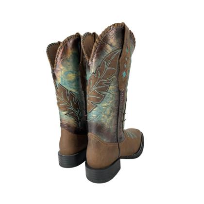 Imagem de Bota Texana Feminina Vimar Fóssil Azul Castanho - Ref. 13200