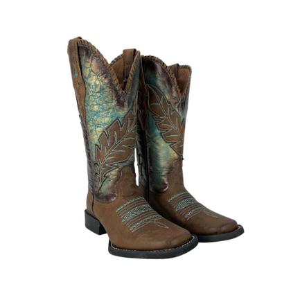 Imagem de Bota Texana Feminina Vimar Fóssil Azul Castanho - Ref. 13200