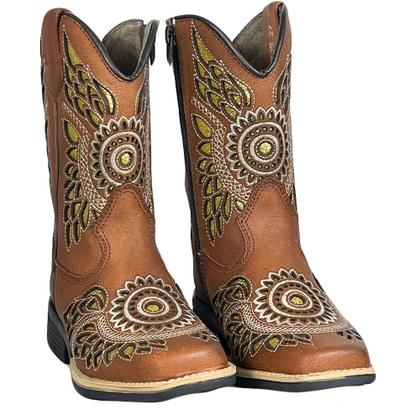 Imagem de Bota Texana Infantil Menina Bordada Brilho Mexicana Boots