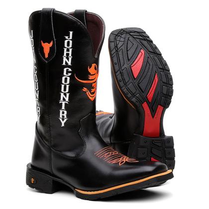 Bota Texana Masculina Country em Couro John Country Ref. John Imagem de Bota Texana Masculina Country em Couro John Country Ref. John