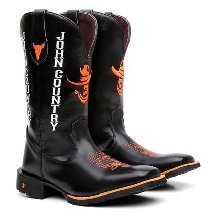 Bota Texana Masculina Country em Couro John Country Ref. John Imagem de Bota Texana Masculina Country em Couro John Country Ref. John