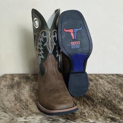 Imagem de Bota Texana Masculina Texas Rodeo Couro Rodeio Águia Marrom
