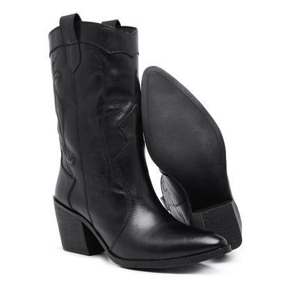 Imagem de Bota Texana Western Feminina em Couro Legítimo
