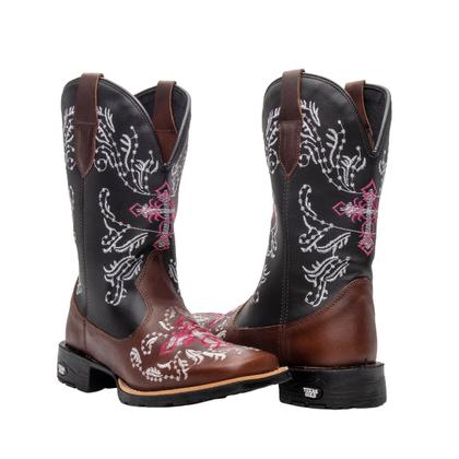 Imagem de Bota Texana Western Feminina Texas Gold Bordado Rosa 10000