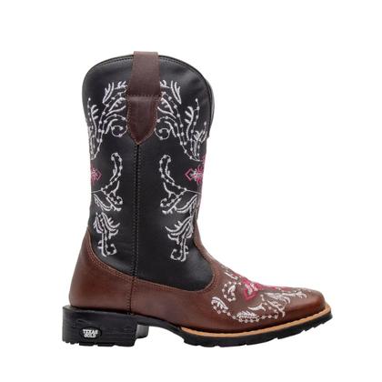 Imagem de Bota Texana Western Feminina Texas Gold Bordado Rosa 10000