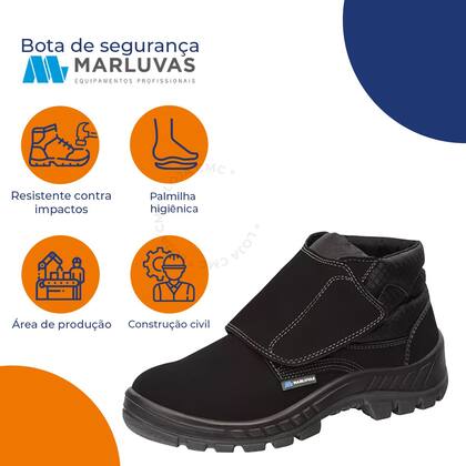 Imagem de BOTA tiras autocolantes MARLUVAS 50B26CB-VEL-BP PRETO BICO PVC CA 43273