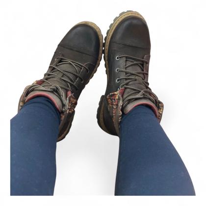 Imagem de Bota Tratorada Feminina Marrom Bradok Couro Nº 37 Envio Imediato