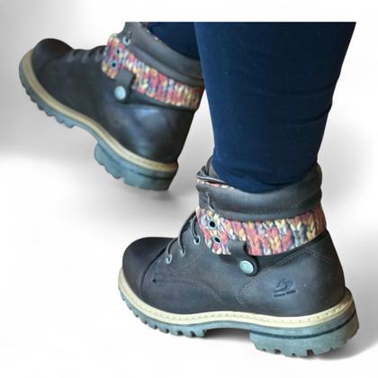 Imagem de Bota Tratorada Feminina Marrom Bradok Couro Nº 37 Envio Imediato