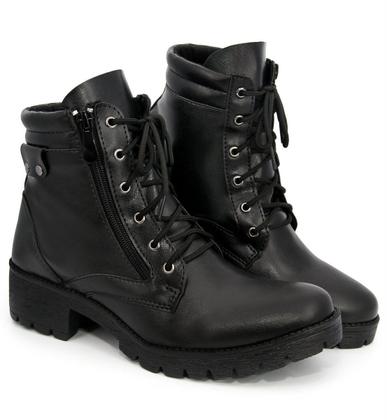 Imagem de Bota Tratorada Feminina WSHOES Coturno Solado Borracha Aderente Sintético Confortável Envio Já