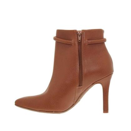 Imagem de Bota Vizzano Bico Fino Cano Curto Salto Fino Tira com Dourado