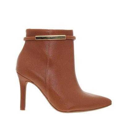 Imagem de Bota Vizzano Bico Fino Cano Curto Salto Fino Tira com Dourado