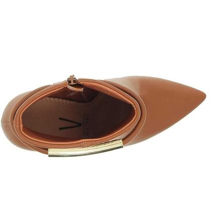 Imagem de Bota Vizzano Bico Fino Cano Curto Salto Fino Tira com Dourado