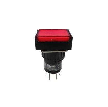 Imagem de Botão 16Mm 2 Rev Led 220V Vermelho P16Bl - Metaltex