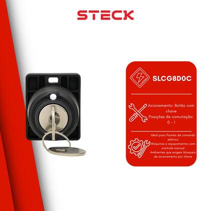 Imagem de Botão Comutador Com Chave PT 0-1 P0 Steck SLCG8D0C