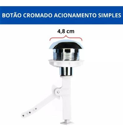 Imagem de Botão Cromado De Privada Vaso Ideal Satandart - Facil Instalação Acionamento Simples