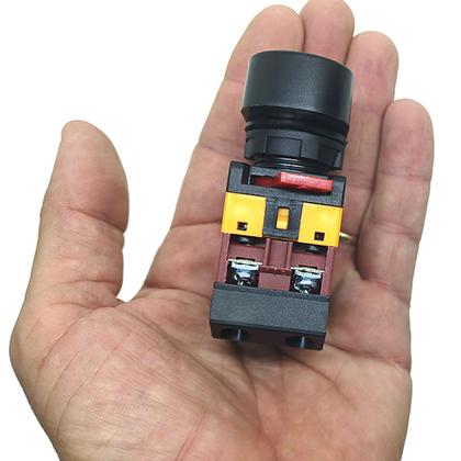 Imagem de Botão de Comando Liga Desliga Elétrico Duplo com Iluminação 1na 1nf Pulso Apbb