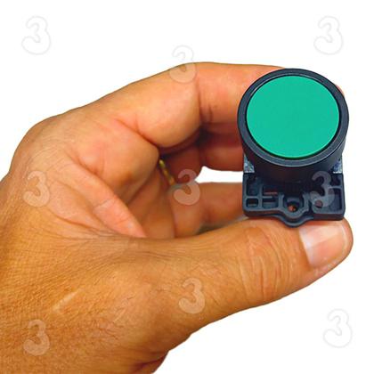 Imagem de Botão de Comando Pulsador Sem Trava Verde Impulso 1na Pulso 22mm EA31