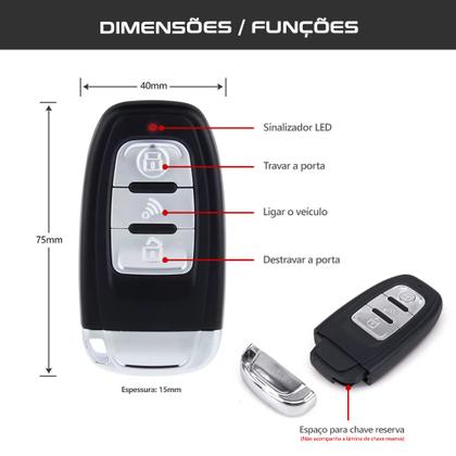 Imagem de Botão de Partida Fiat Strada 1999 2000 2001 2002 2003 Start Stop Trava Portas Sensor Aproximação