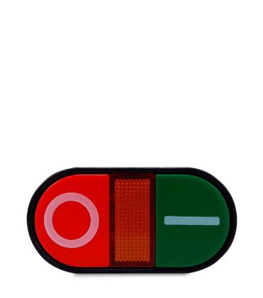 Imagem de Botão Duplo Liga/Desliga Iluminado Arredondado APB22 LED 220Vca 1NA+1NF